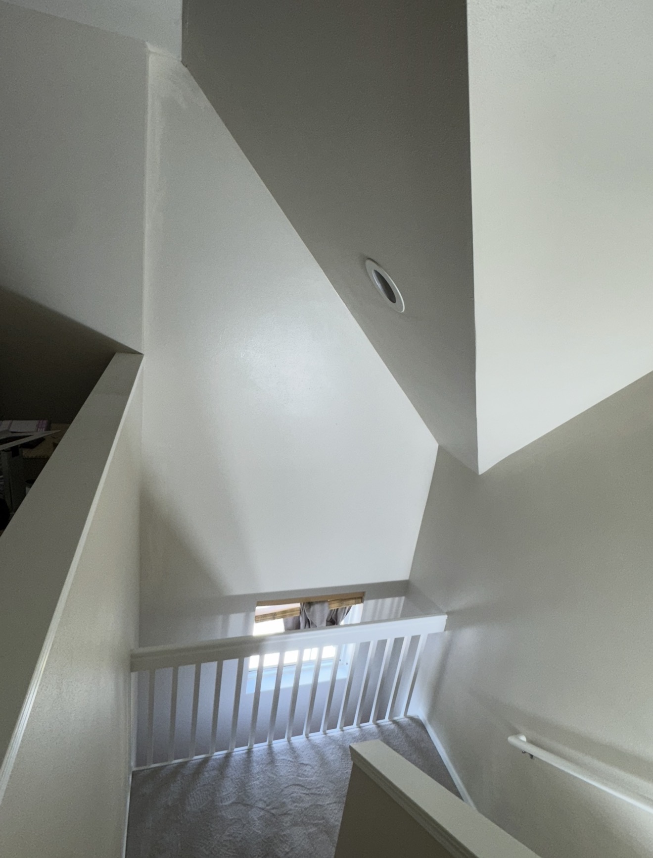 Finished stairwell walls and ceiling